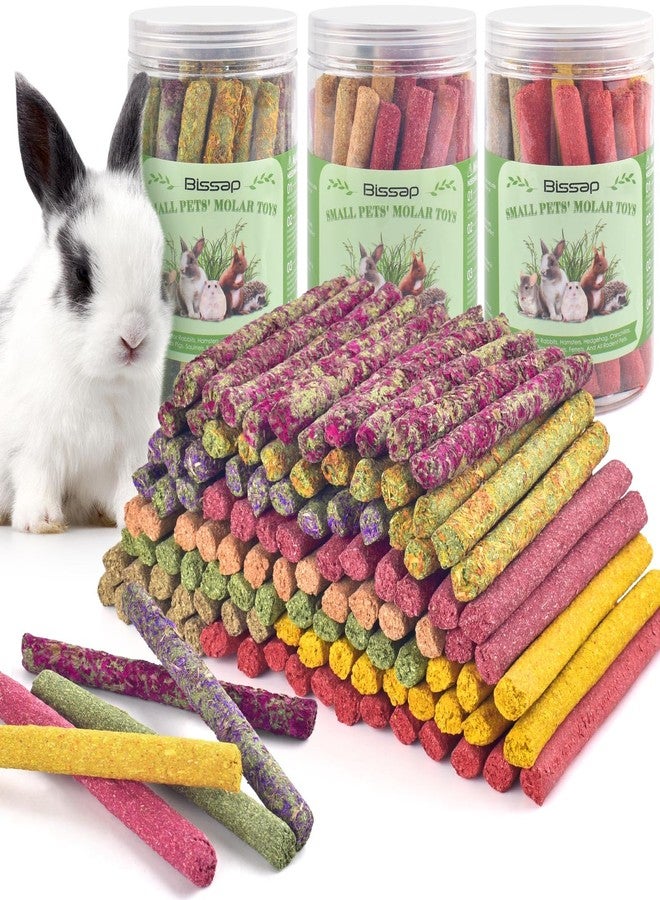 Bissap 108PCS Rabbit Chew Sticks, Mix Natural Timothy Hay Oat Carrot Beet Rose Dahlberg Daisy Myosotis Pumpkin Strawberry Bunny Chews Toy Treat for Chinchilla Guinea Pig Hamster Small Pet Molar Snack - Image 1